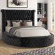 Furniture of America® Sansom Black Queen Upholstered Platform Bed-4