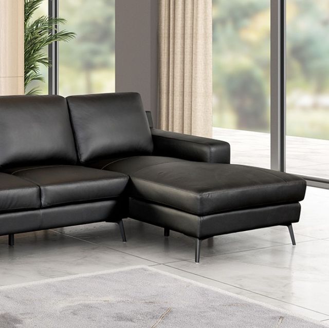 Furniture of America® Stordal Black Sectional with Right Chaise-2
