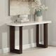 ACME Furniture Edwyn White Marble Top Sofa Table with Brown Base-1