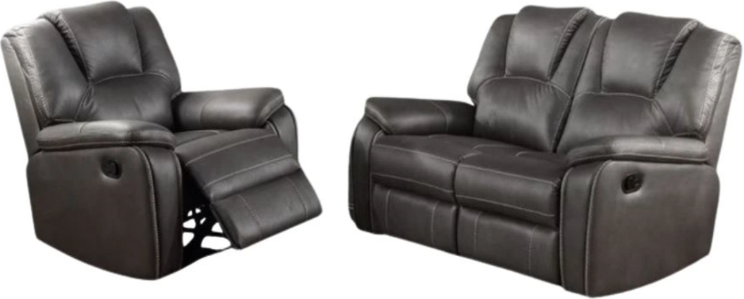 Steve Silver Co. Katrine 2-Piece Charcoal Manual Reclining