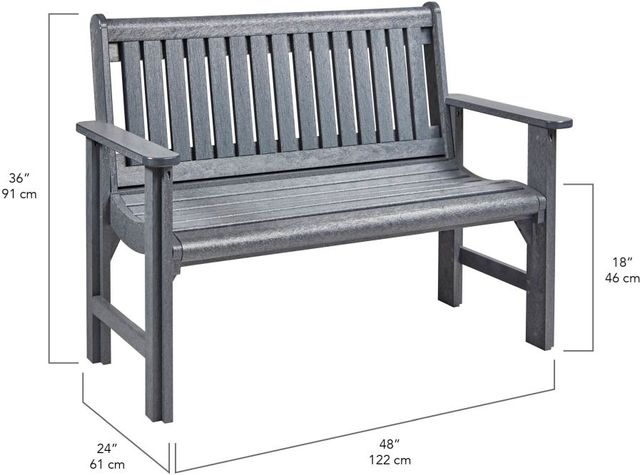 C.R. Plastics Generation Line Chocolate Garden Bench-2
