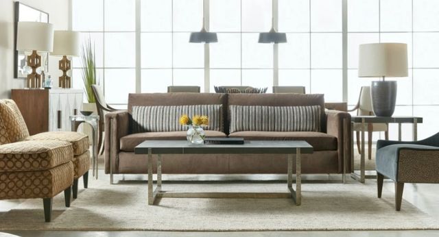 Hooker® Furniture Chapman Gray Cocktail Table with Pewter Base-1