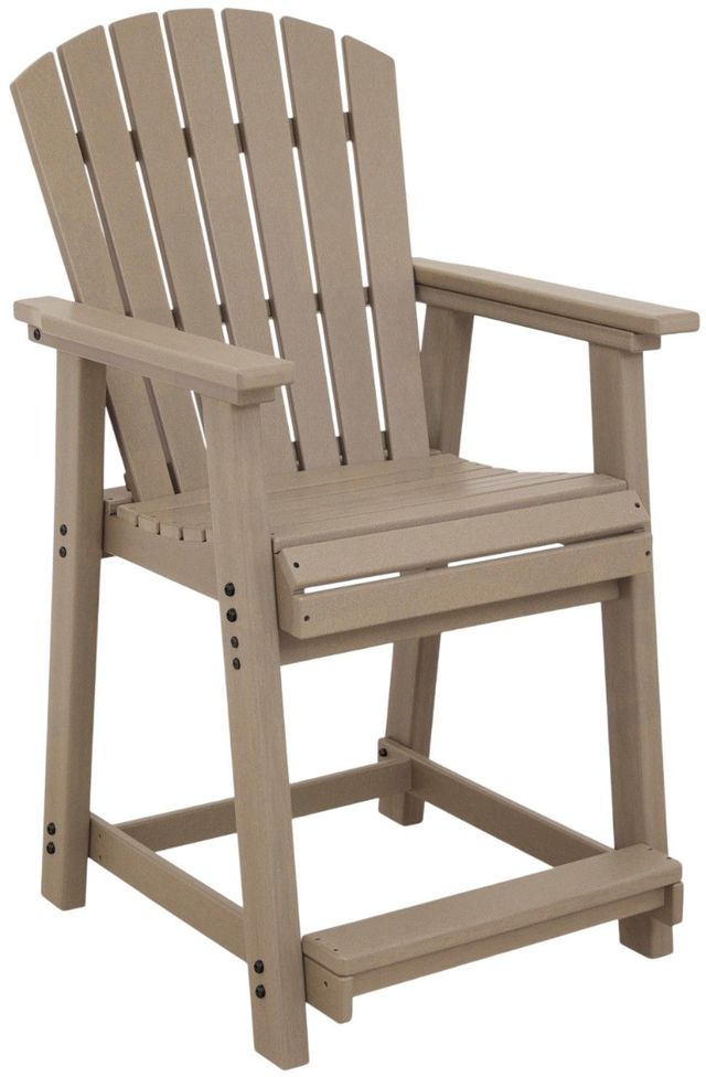 Signature Design by Ashley® Sandy Dune 2-Piece Medium Brown Aluminum/Plastic Outdoor Bar Stool-2
