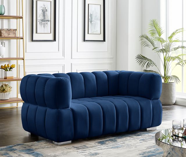 Meridian Furniture Gwen Navy Velvet Loveseat-2
