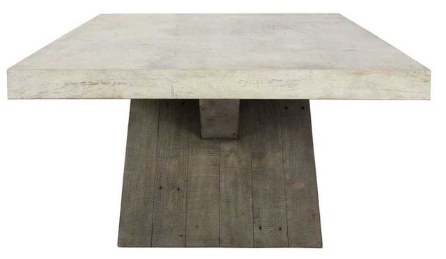 Classic Home Durant Antique White Coffee Table with Distressed Gray Base-3
