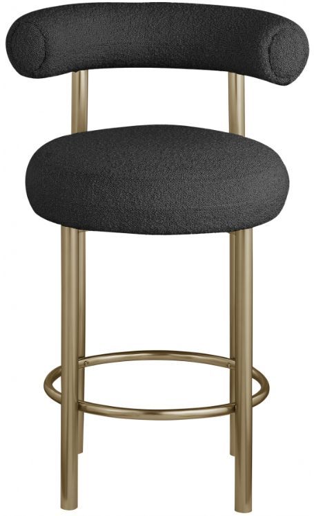 Meridian Furniture Bordeaux Black Upholstered Bar Stool-1