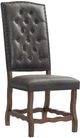 Elements International Gramercy Gray/Walnut Upholstered Curved Leg Side Chair-0