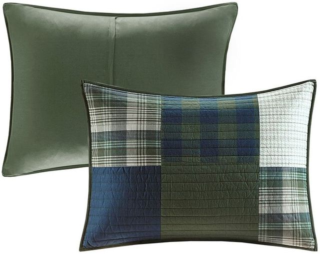 Olliix by Woolrich Mill Creek Green Full/Queen Oversized Cotton Quilt Set-1