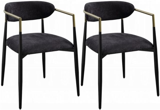 ACME Furniture Jaramillo 2-Piece Black Arm Chair Set-0