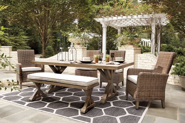Signature Design by Ashley® Beachcroft Beige Bench with Cushion-4