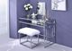 ACME Furniture Carenze II Chrome/White Vanity and Stool Set-1