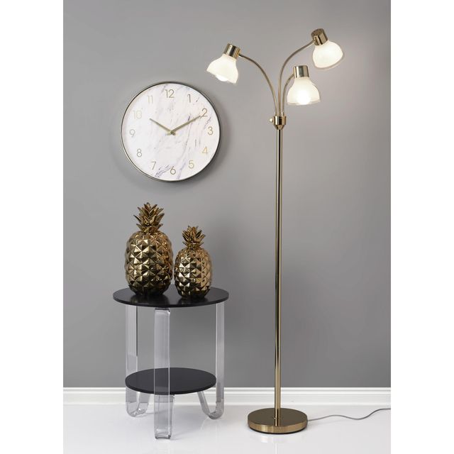 Adesso® Presley Shiny Gold 3-Arm Arc Lamp-1
