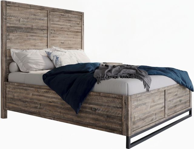 Jofran Inc. East Hampton 4-Piece Distressed Gray King Panel Bedroom Set-1