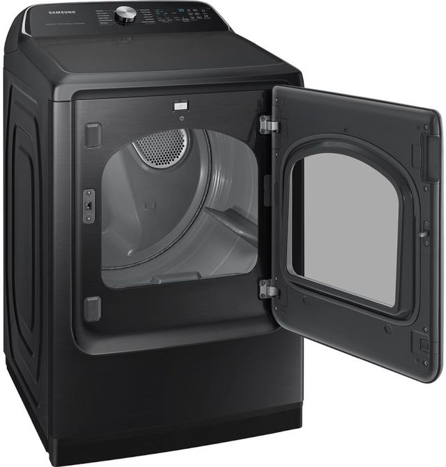 Samsung Brushed Black Top Load Washer & Gas Dryer Laundry Pair-4