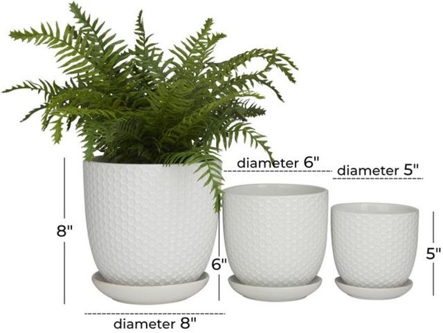 Deco Marche 3-Piece White Planter Set-2