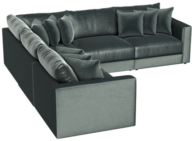 Jackson Furniture Remington 5-Piece Pine L-Shape Sectional with Ottoman-3