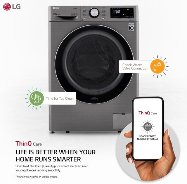 LG 2.4 Cu. Ft. Graphite Steel Front Load Washer Dryer Combos -6