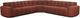 Moe's Home Collection Roman 5-Piece Rust L-Shaped Sectional-0