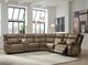 Signature Design by Ashley® Max-Media 7-Piece Biscotti Power Reclining L-Shape Sectional with Audio Consoles-1