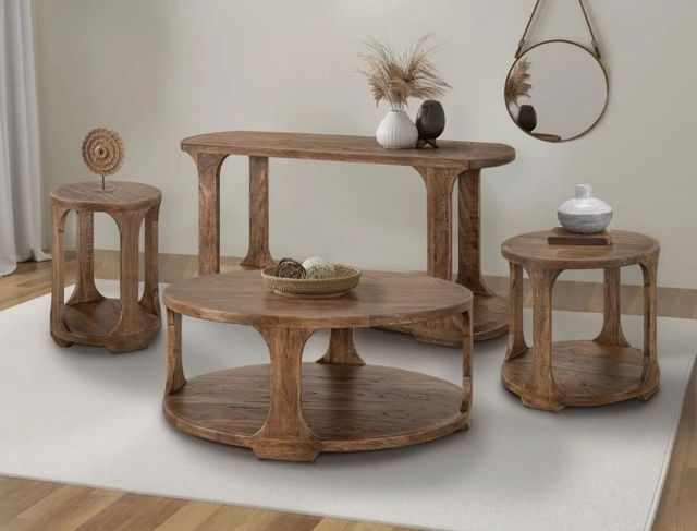 International Furniture Direct Balam Stained Brown Sofa Table-1