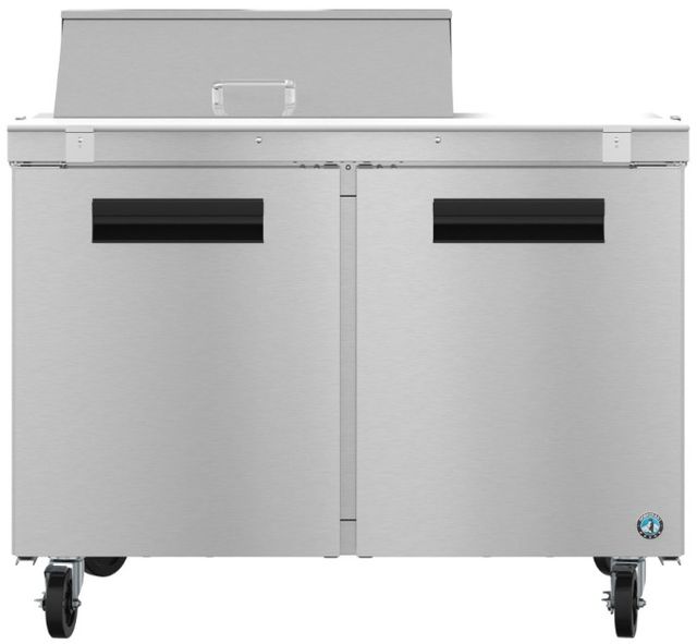 Hoshizaki 48" 13.66 Cu. Ft. Stainless Steel Two Section Sandwich Prep Table Refrigerator with Innovative Air Distribution System-0