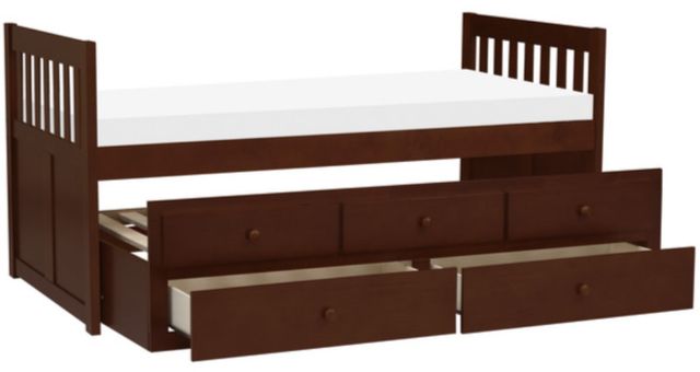 Homelegance® Rowe Dark Cherry Twin Over Twin Trundle Bed-3