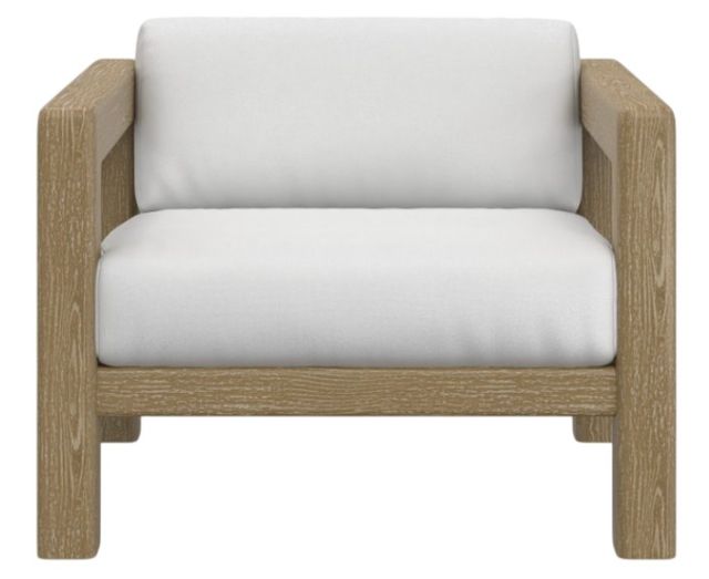 Sunset West Sedona Weathered Teak Outdoor Lounge Chair with Canvas Cushion-1