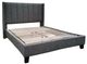 Mazin Furniture Clara Dark Grey King Upholstered Platform Bed-2