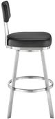 Armen Living Benjamin Black/Brushed Stainless Steel Bar Stool-2