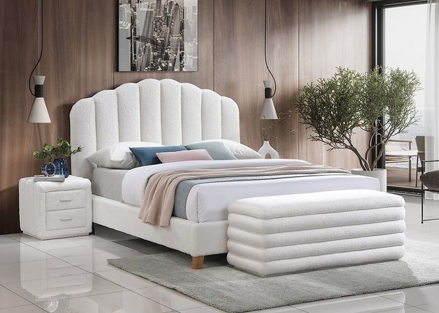 IFDC Beige/Creme Youth Double Platform Bed-1