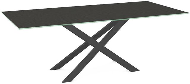 Amisco Customizable Ascencio 84" Rectangular Dining Table with 0.5" Starstone on Glass Top-0
