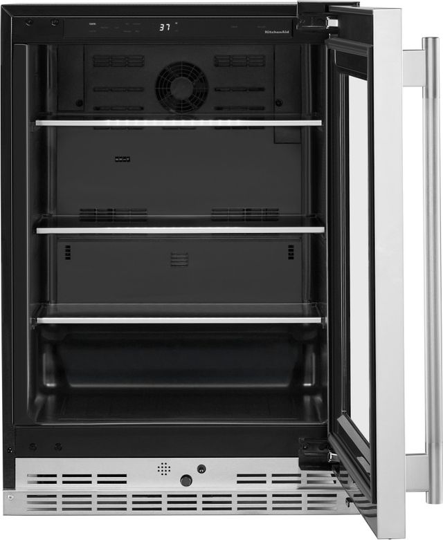 KitchenAid® 24" 5.2 Cu. Ft. PrintShield™ Stainless Finish Beverage Center with Glass Door-1
