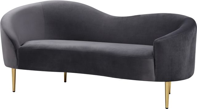 Meridian Furniture Ritz Grey Velvet Loveseat-0