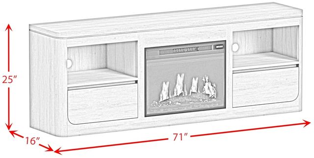Elements International Rosalie Black 71" TV Console with Fireplace Insert -2