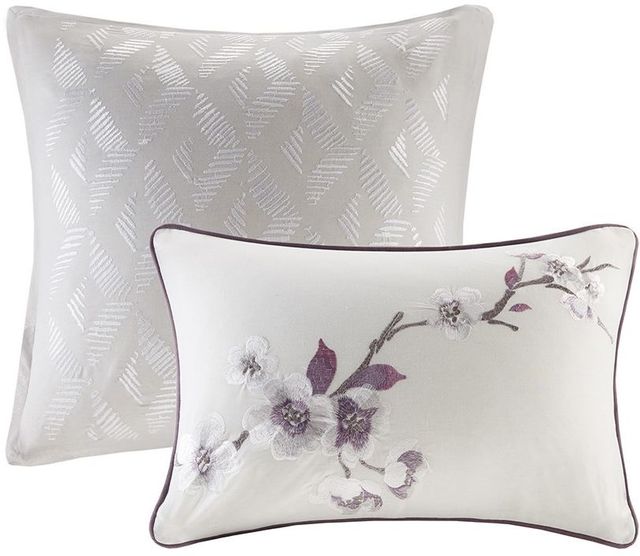 Olliix by Madison Park 7 Piece Purple Full/Queen Holly Cotton Duvet Cover Set-2