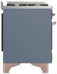 Ilve® Majestic III 36" Blue Gray Pro Style Dual Fuel Liquid Propane Range with Solid Door and Copper Trim-4