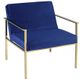 Sagebrook Home Metal and Velveteen Navy and Gold Arm Chair-0