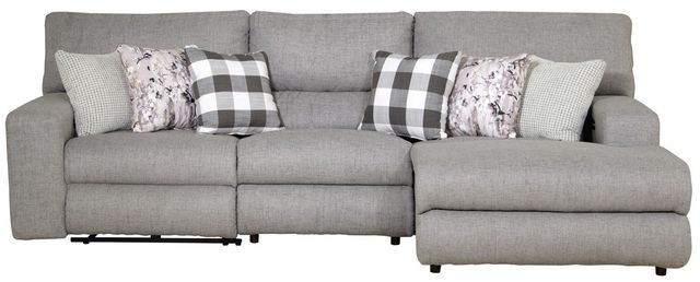 American Wholesale Furniture Rockport 3-Piece Grey Power Reclining Sectional Sofa-0