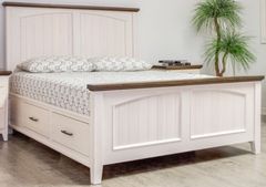 Mako Wood Furniture Sophia Brown/White Storage Panel Bed