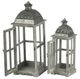A & B Home 2-Piece Gray Urban Scape Lantern Set-2
