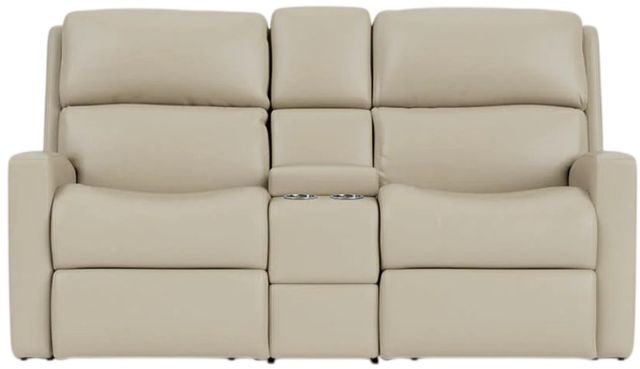 Flexsteel® Customizable Catalina Leather Manual Reclining Loveseat with Console-3