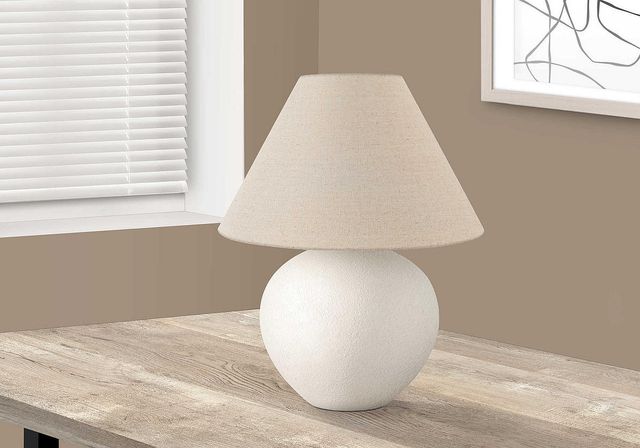 Monarch Specialties Inc. 16"H Cream Ceramic Table Lamp-3