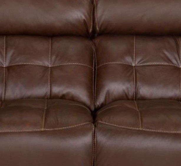 Franklin™ Corwin Dakota Brown Leather Double Manual Reclining Sofa-1