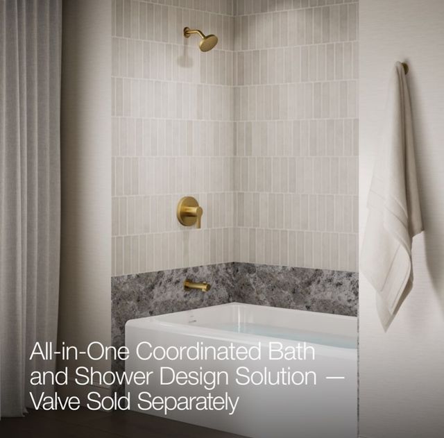 KOHLER® Elate® Rite-Temp® Vibrant Brushed Moderne Brass 2.5 GPM Bath and Shower Trim Kit-3