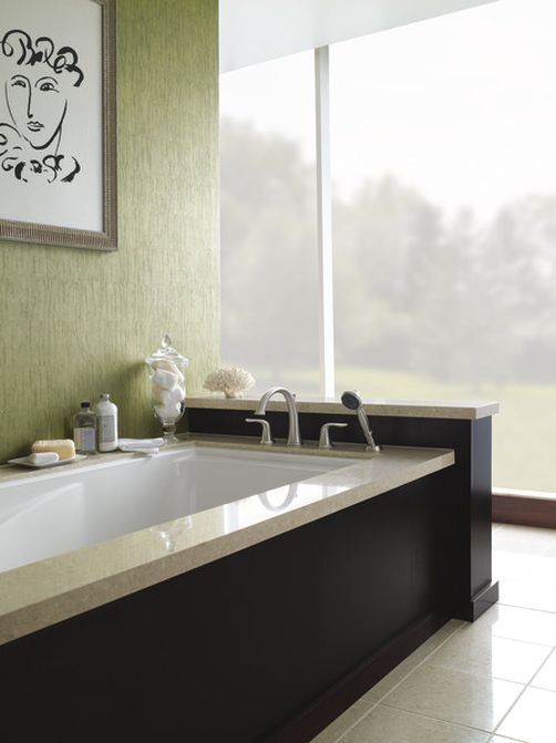 Delta Lahara® Stainless Roman Tub with Hand Shower Trim-3