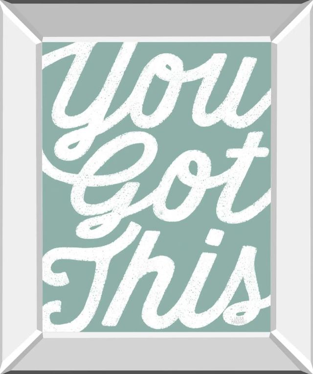 Classy Art Positivity VII by Laura Marshall Mirror Framed Wall Art-0