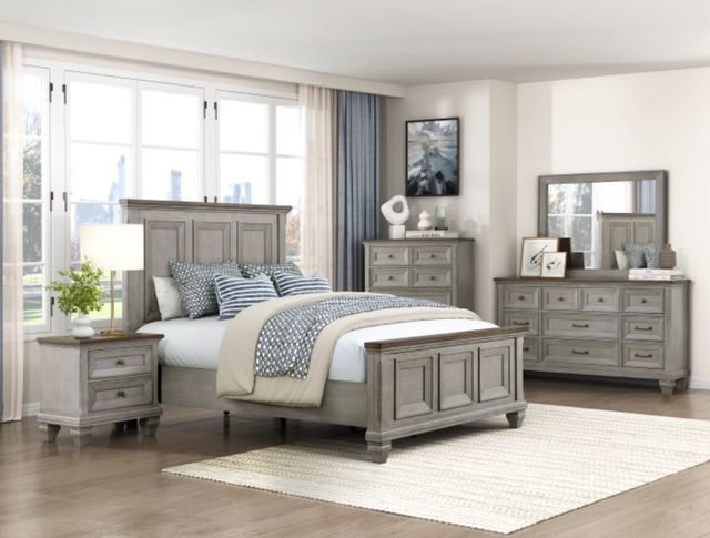 Homelegance® Renton Antique Gray/Brown Eastern King Panel Bed-1