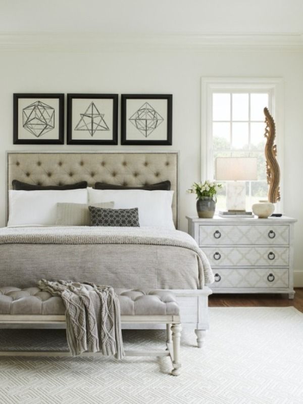 Lexington Home Oyster Bay Sag Harbor Beige King Tufted Upholstered Panel Bed-3