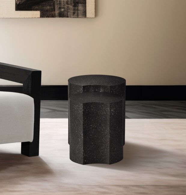 Meridian Furniture Dimple 2-Piece Black Nesting Table-4