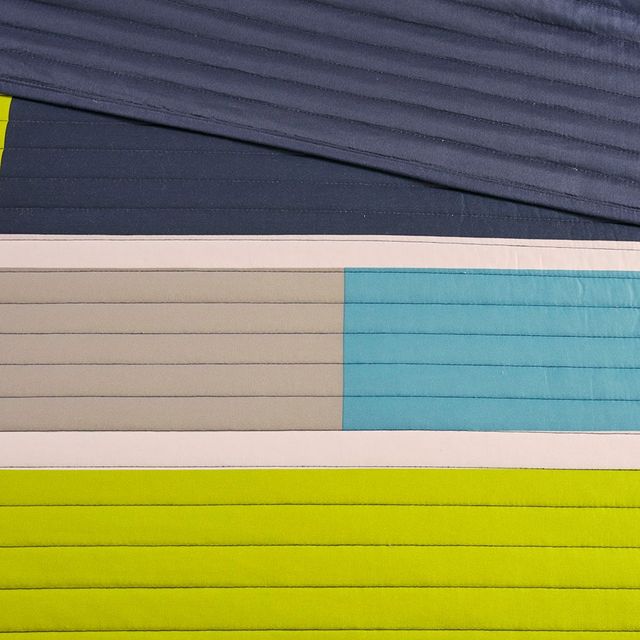 Olliix by Mi Zone Bradley Blue and Lime Green Full/Queen Reversible Coverlet Set-4